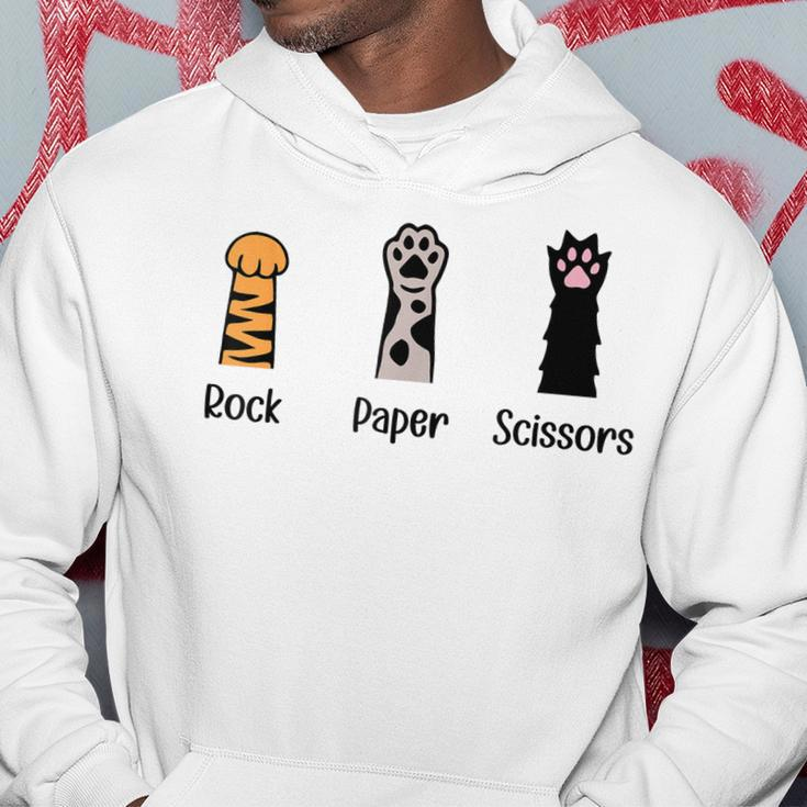 Rock Paper Scissors Funny Cat Paws Cute Kitten Lover Cats Hoodie Unique Gifts