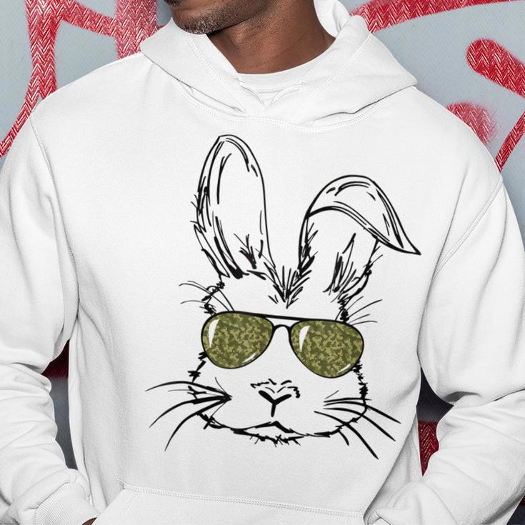 Sunglass Bunny Face Camouflage Happy Easter Day Hoodie Unique Gifts
