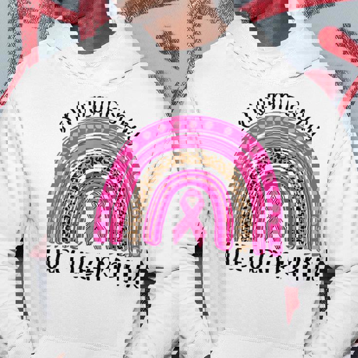 On Wednesday We Wear Pink Rainbow Breast Cancer Fighter Men Hoodie Personalized Gifts