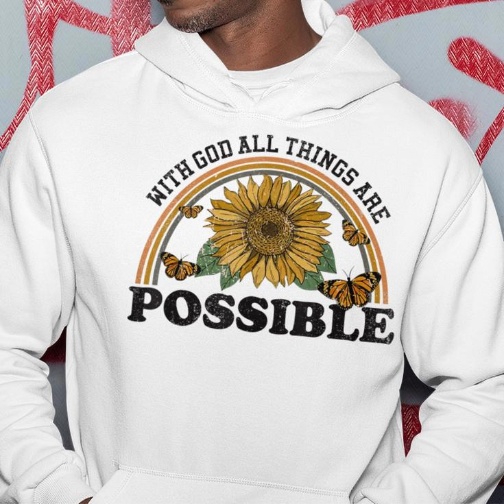 With God All Things Are Possible God Saying Jesus Faith Hoodie Funny Gifts
