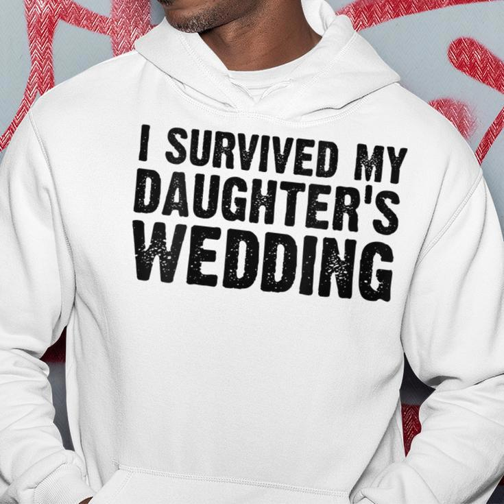 Womens Mom Dad Funny I Survived My Daughters Wedding Vintage Hoodie Funny Gifts