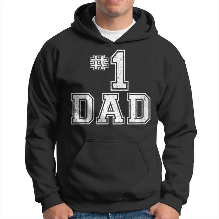 1 Dad Number One Fathers Day Vintage Style  Hoodie