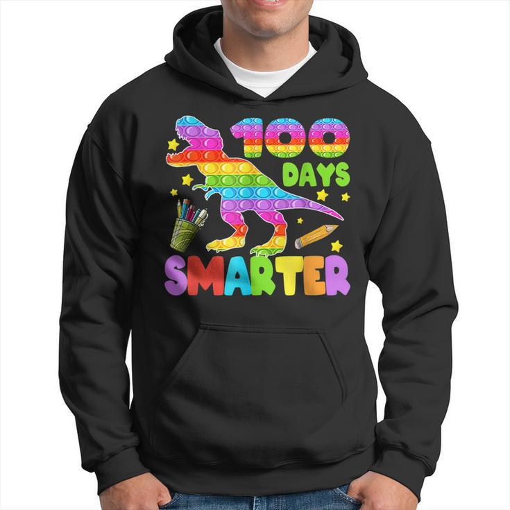 100 Days Smarter Teacher Or Student Pop It Dinosaur  Hoodie