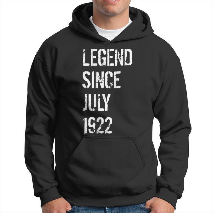 100 Geburtstag Männer Frauen Geboren Juli 1922 Hoodie