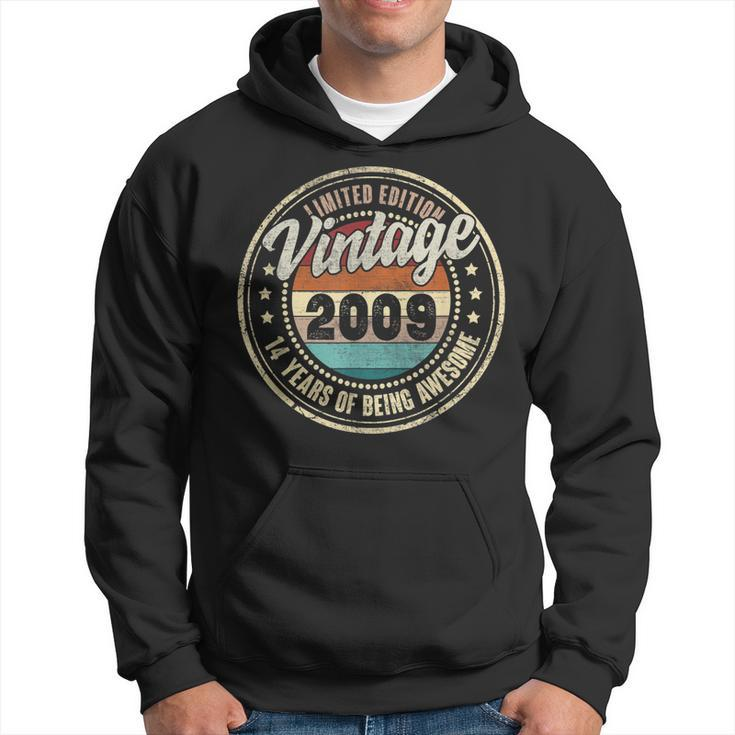14 Year Old Gifts Made In 2009 Vintage 14Th Birthday Retro  Men Hoodie Graphic Print Hooded Sweatshirt