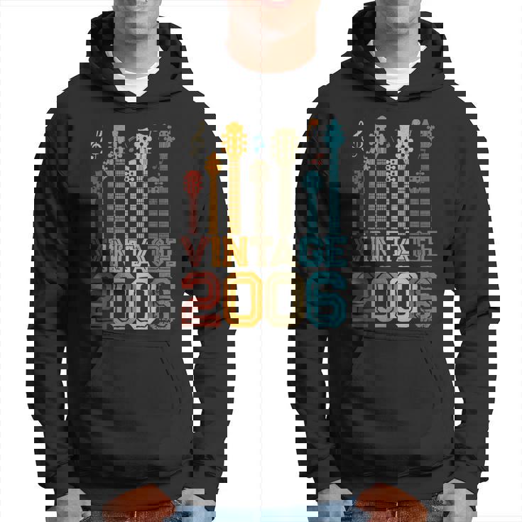 17Th Birthday Gifts Vintage 2006  Guitarist Guitar Lovers  Hoodie