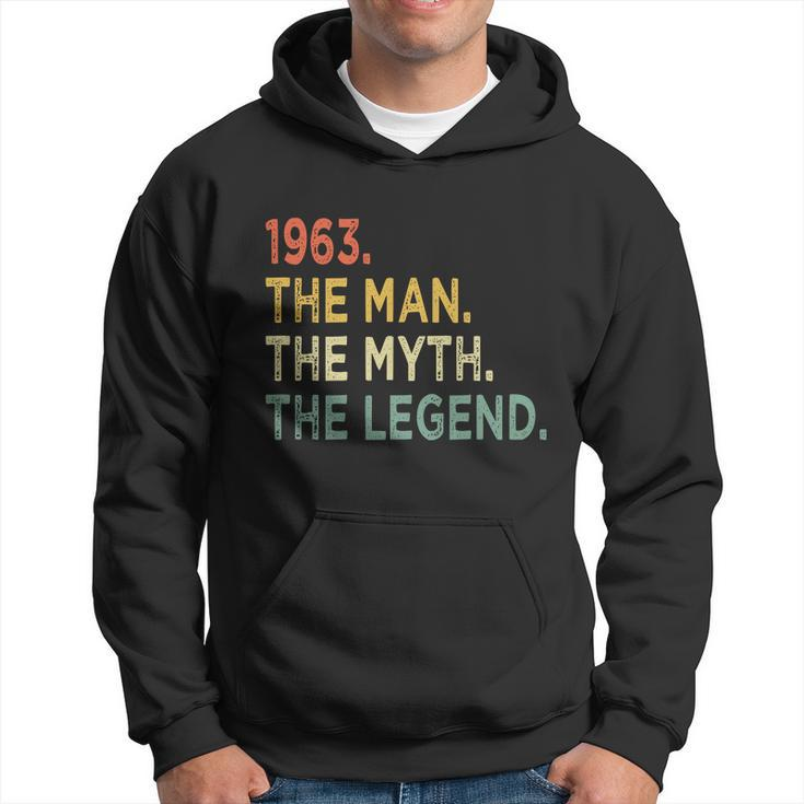 1963 The Man The Myth The Legend 56Th Birthday Vintage Hoodie
