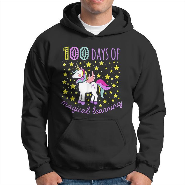 Adorable 100 Days Of Magical Learning School Unicorn Men Hoodie Graphic Print Hooded Sweatshirt