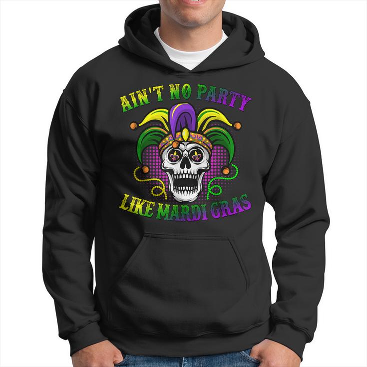 Aint No Party Like Mardi Gras Skeleton Skull New Orleans  Hoodie