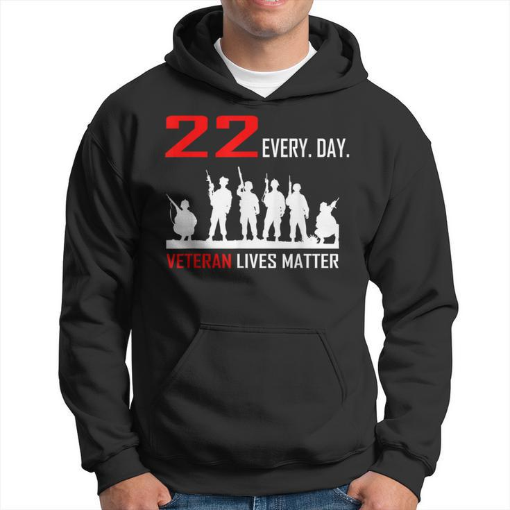 22 Every Day Veteran Lives Matter Military T  Men Hoodie Graphic Print Hooded Sweatshirt