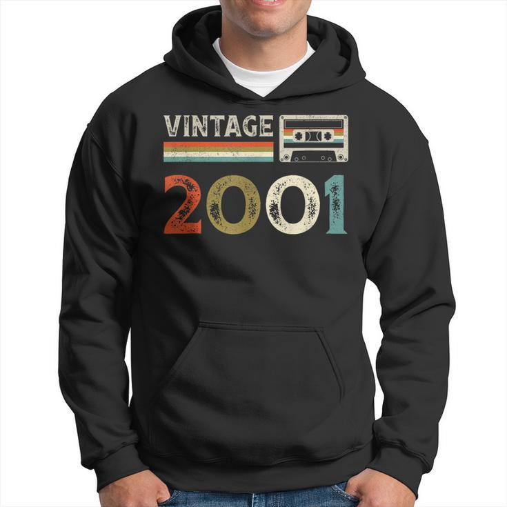 22 Year Old Gifts Vintage 2001 22Nd Birthday Cassette Tape  Men Hoodie Graphic Print Hooded Sweatshirt