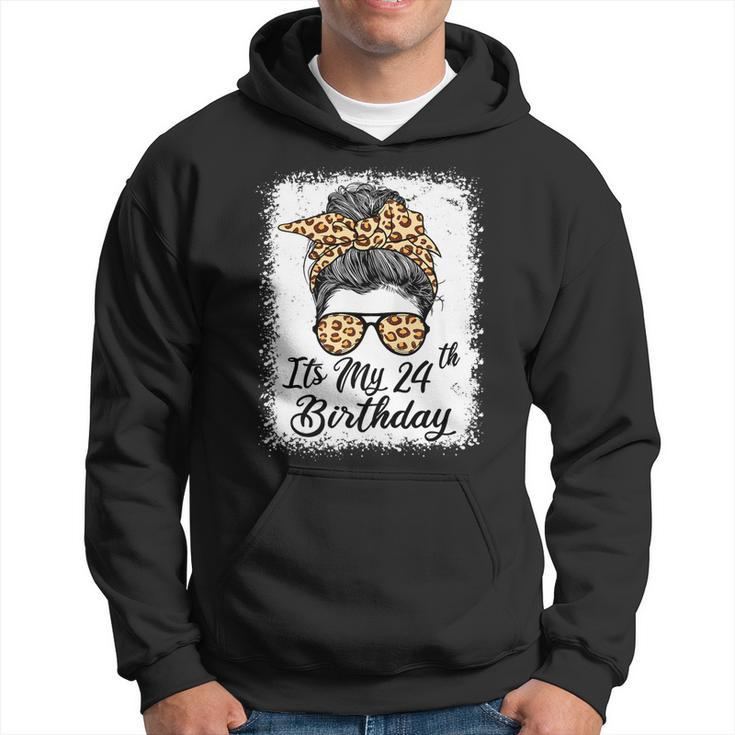 24 Year Old Its My 24Th Birthday Gifts For Her Leopard Women   Men Hoodie Graphic Print Hooded Sweatshirt