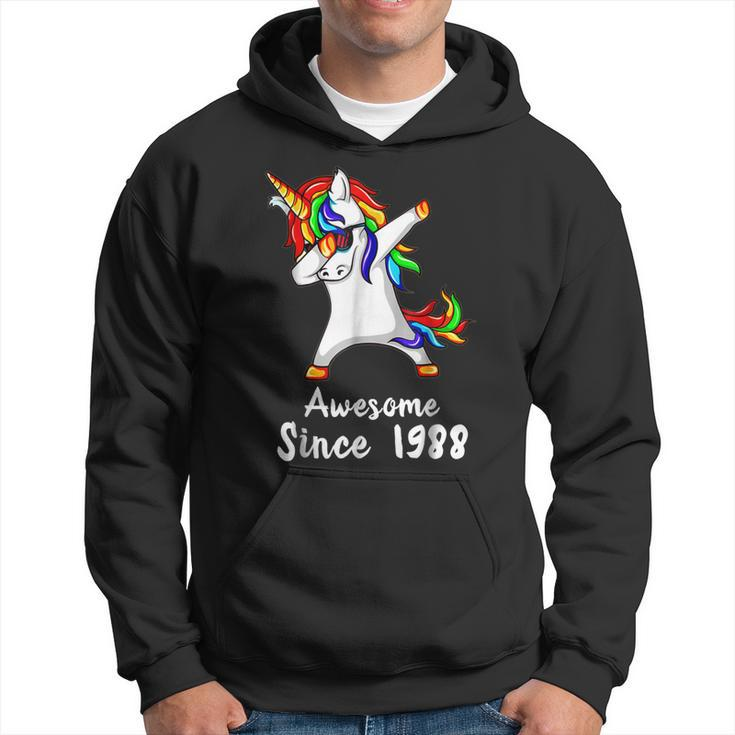 30 Years Old 30Th Birthday Unicorn Dabbing Shirt 1988 Gift Hoodie