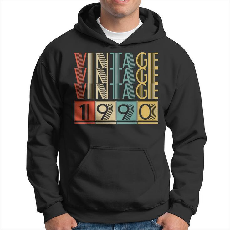 33 Year Old Gifts Made In 1990 Vintage 1990 33Rd Birthday  Men Hoodie Graphic Print Hooded Sweatshirt