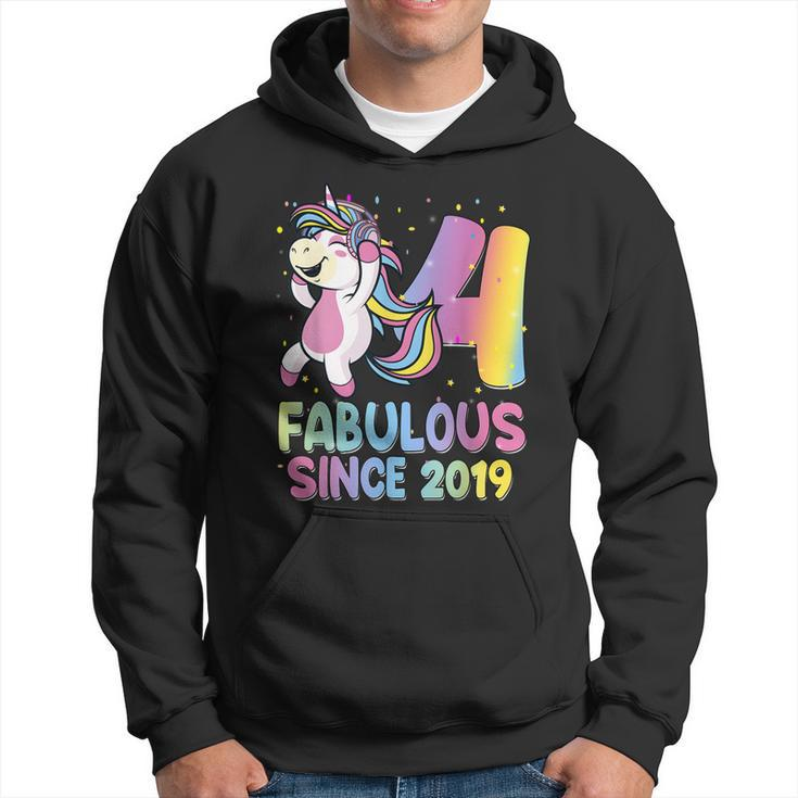 4 Years Old Unicorn Flossing 4Th Birthday Girl Unicorn Party  V4 Hoodie