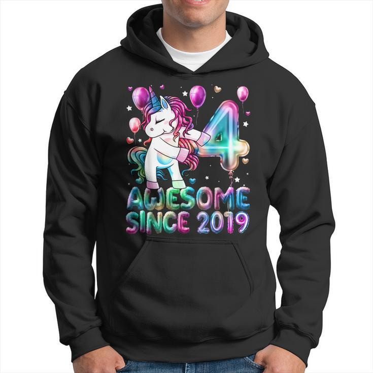 4 Years Old Unicorn Flossing 4Th Birthday Girl Unicorn Party  V5 Hoodie