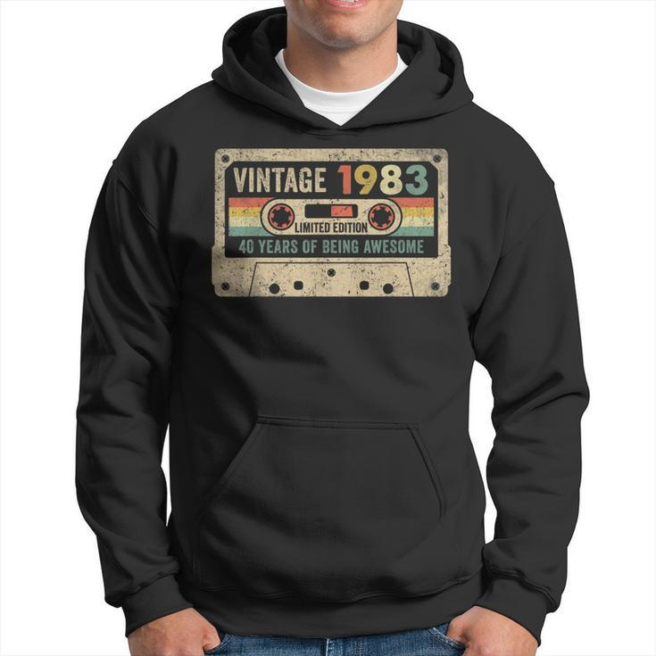 40Th Birthday 40 Years Old Vintage 1983 Cassette Tape 80S  Hoodie