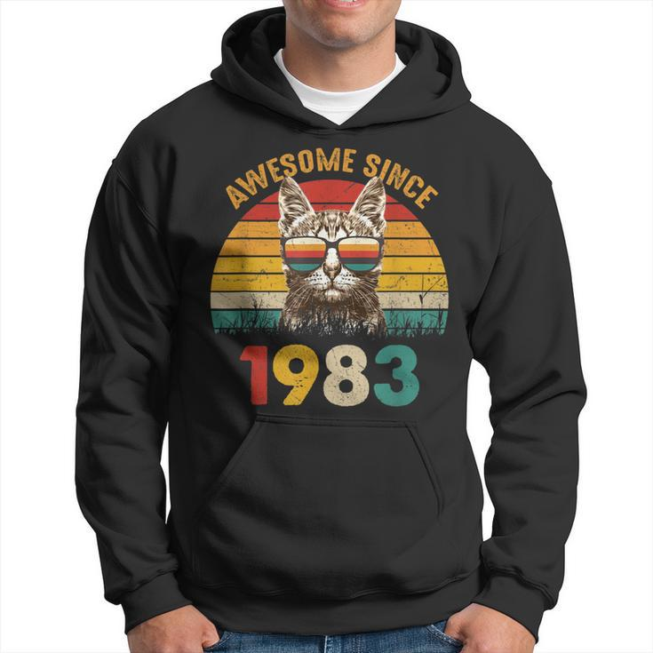 40Th Cat Lover Birthday 40 Year Old Awesome Since 1983  Hoodie