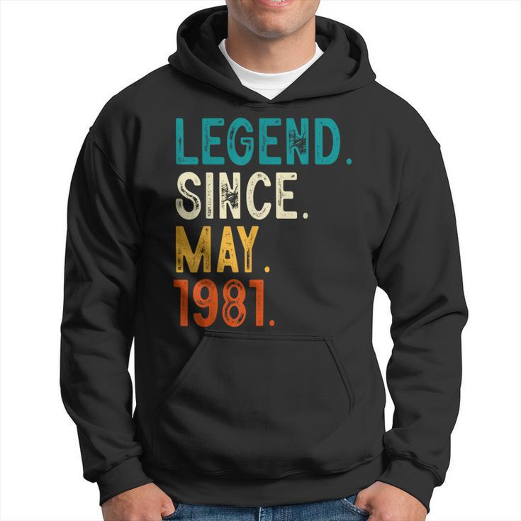 42 Year Old Legend Since May 1981 42Nd Birthday Hoodie