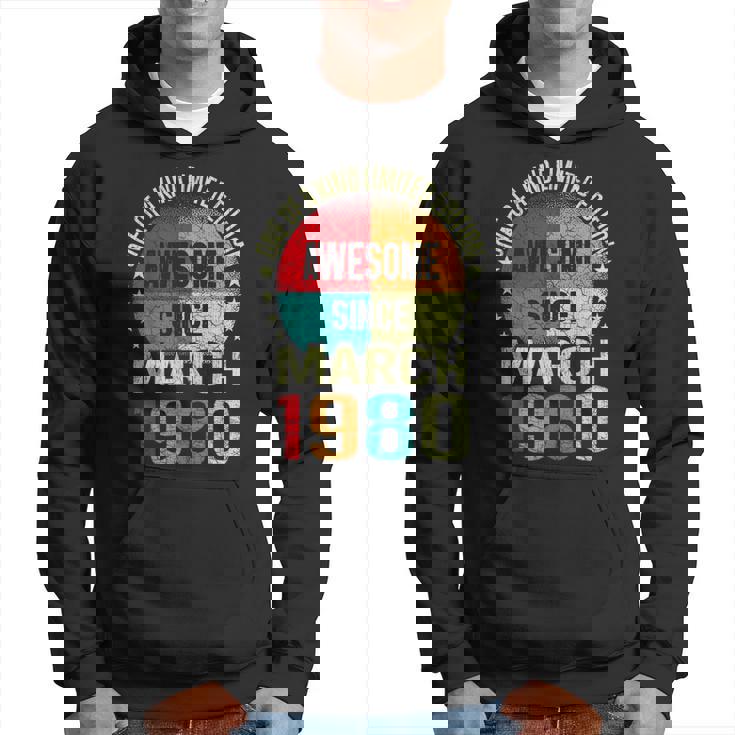 43 Year Awesome Since March 1980 Vintage 43Rd Birthday Gifts Hoodie