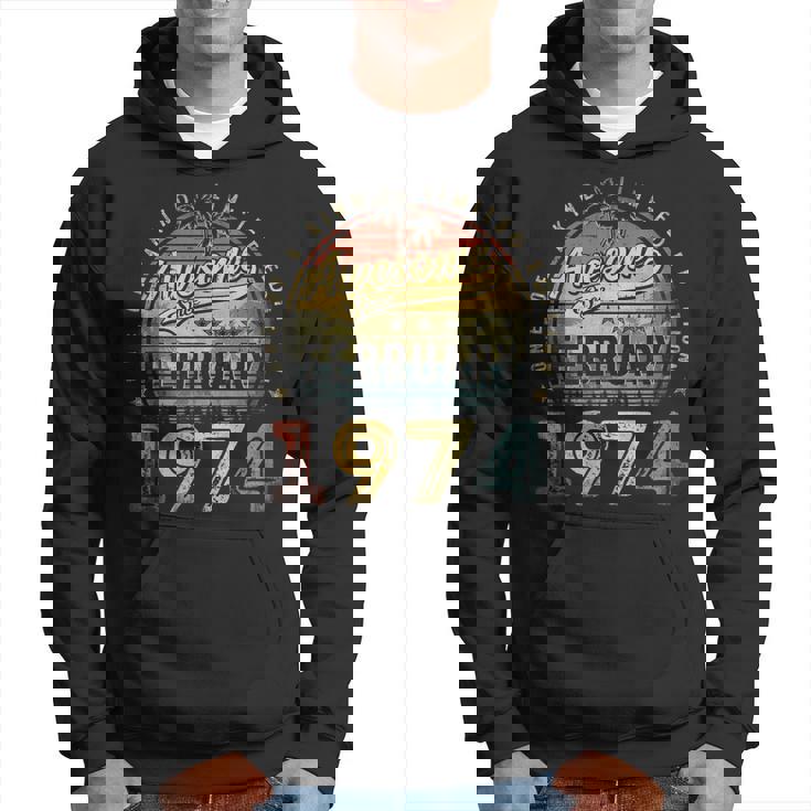 49Th Birthday Gift Awesome Since February 1974 49 Year Old Hoodie