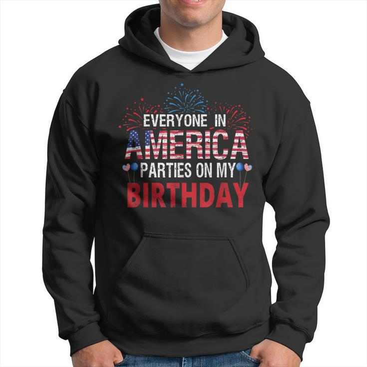 4Th Of July Birthday Bday Born On 4Th Of July Men Hoodie