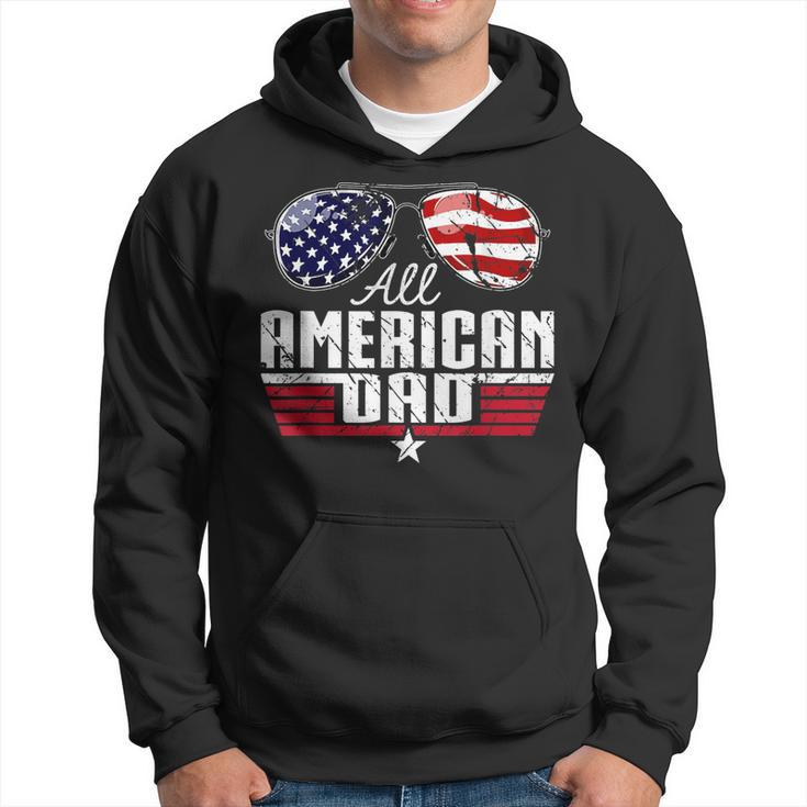 4Th Of July Family Matching All American Dad American Flag Hoodie
