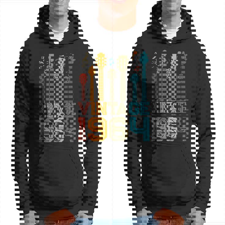 59Th Birthday Gifts Vintage 1964  Guitarist Guitar Lovers  Hoodie