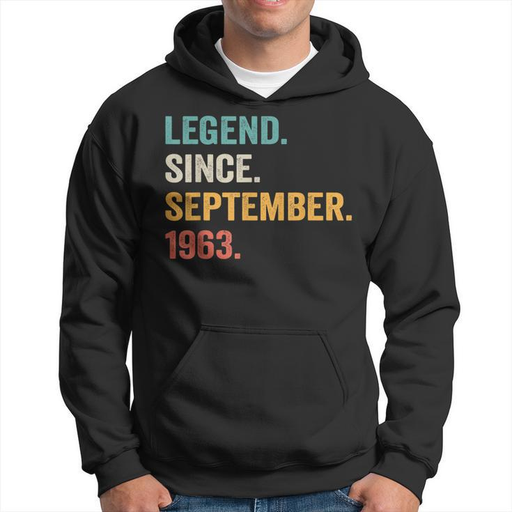 60 Years Old Gifts Legend Since September 1963 60Th Bday Men  Hoodie