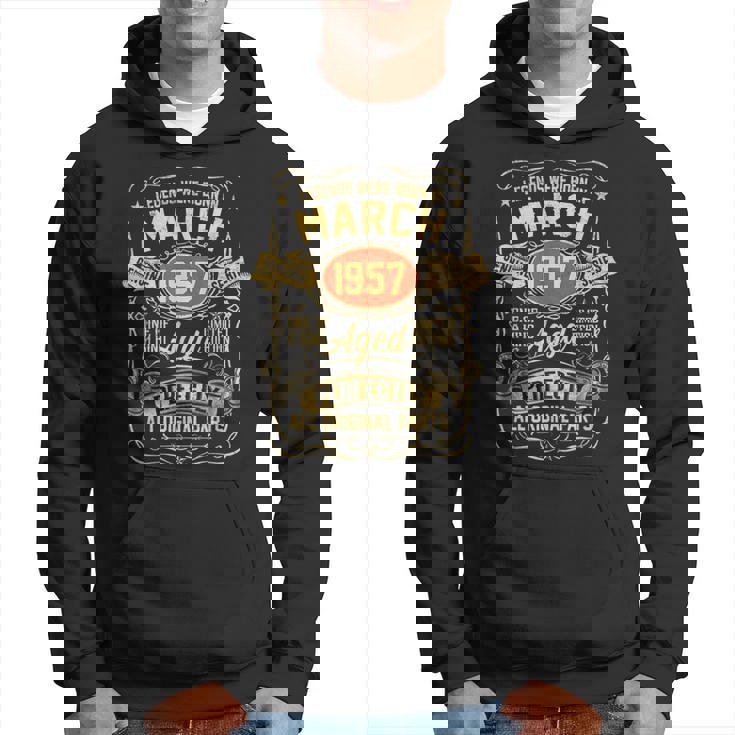 66Th Birthday Gift 66 Years Old Legends Born March 1957 Hoodie