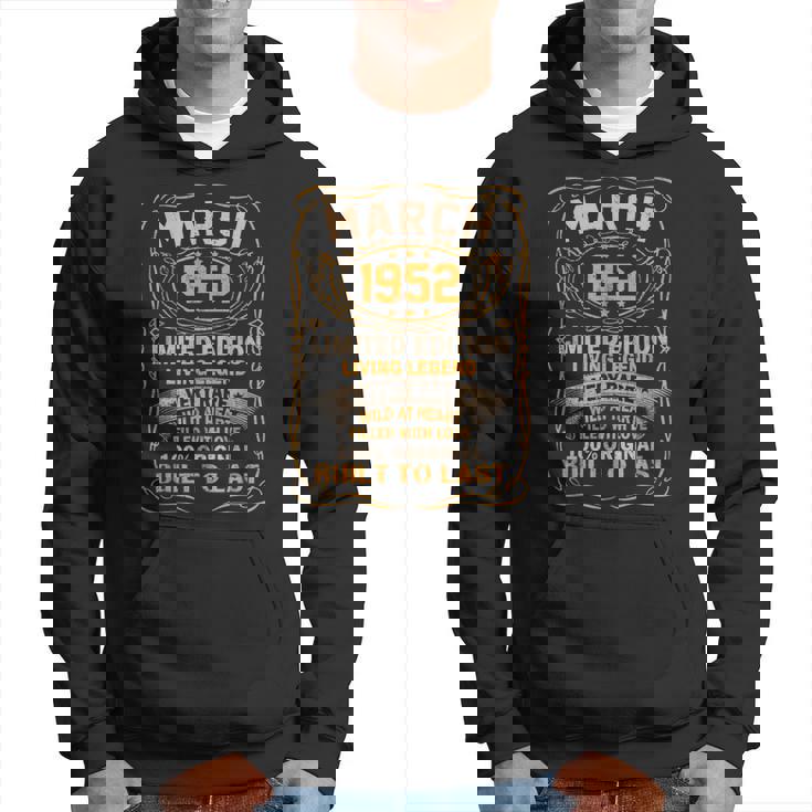 71 Years Old Gifts Decoration March 1952 71St Birthday Hoodie