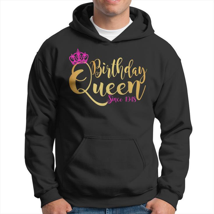 75 Year Old Gifts 75Th Birthday Queen Since 1948 Crown Pink Hoodie