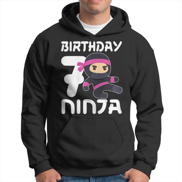 7Th Birthday Ninja Seven 7 Year Old Girl Hoodie