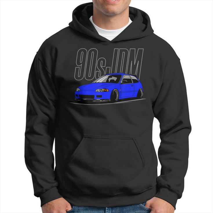 90S Jdm Blue Eg Car Graphic  Hoodie