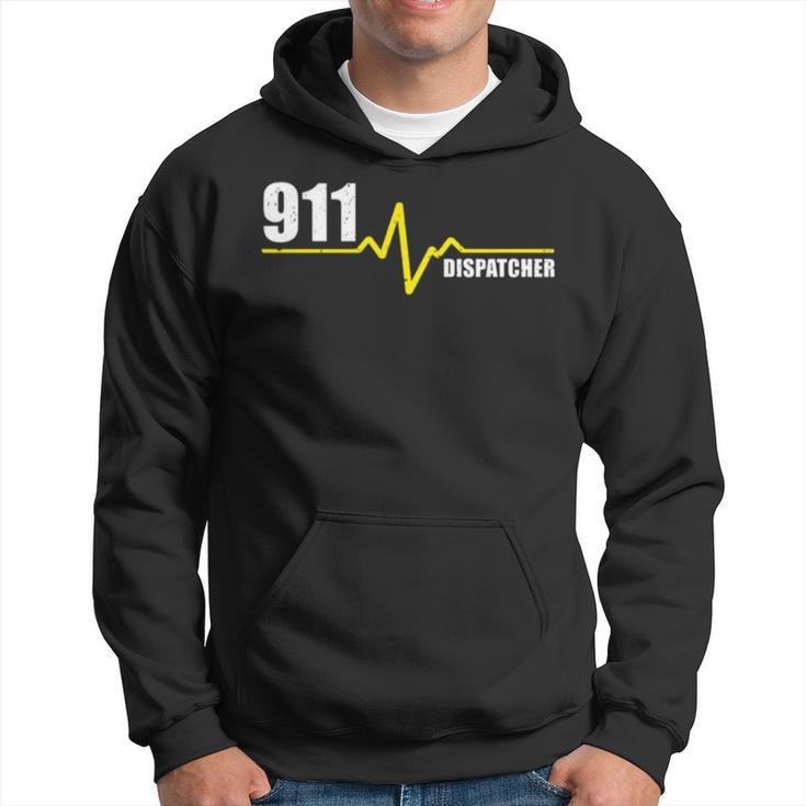 911 Dispatcher Heartbeat Thin Gold Line Hoodie