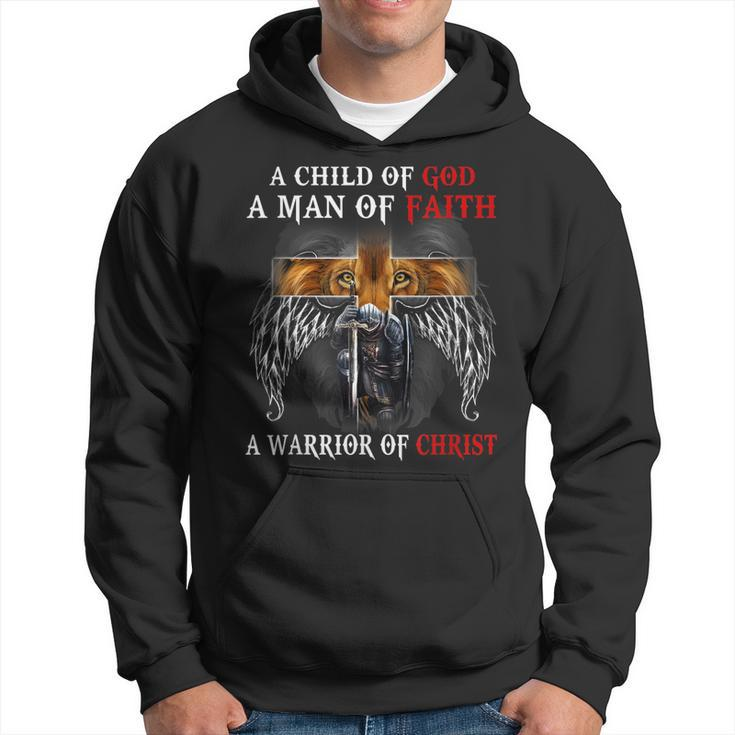 A Child Of God A Man Of Faith A Warrior Of Christ Lion  Hoodie