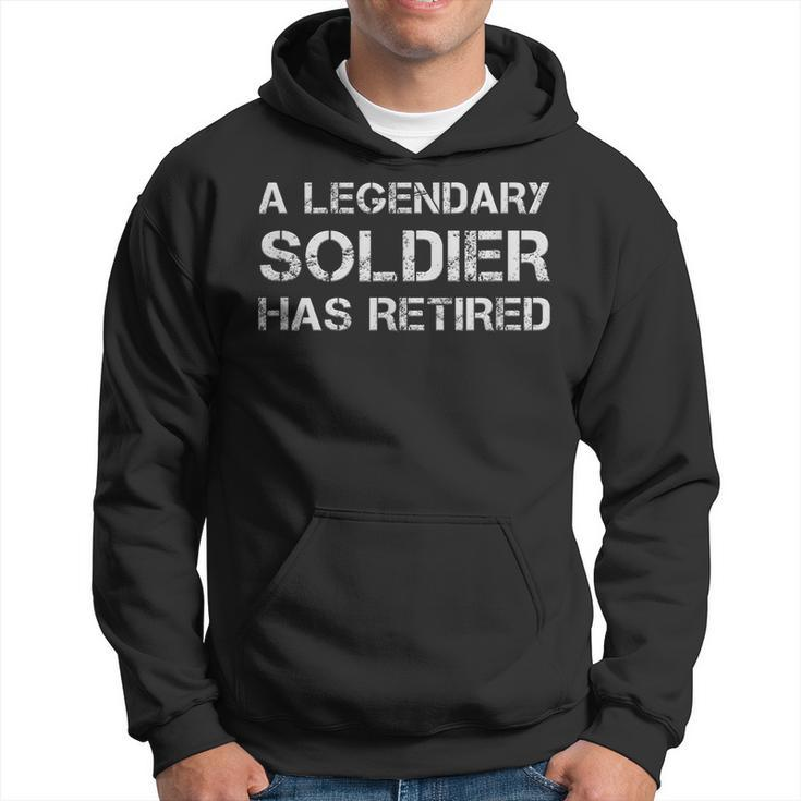 A Legendary Soldier Has Retired Military Veteran Retirement  Men Hoodie Graphic Print Hooded Sweatshirt