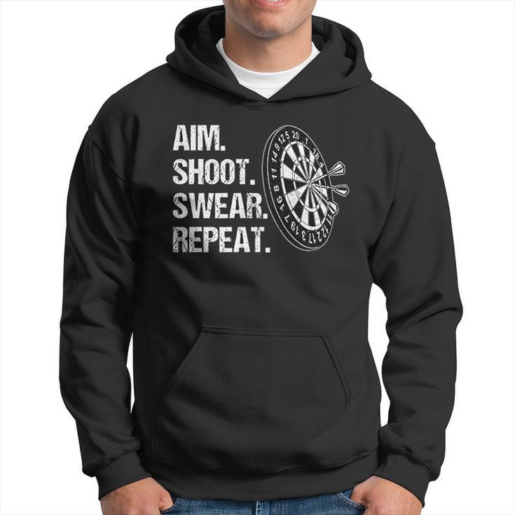 Aim Shoot Swear Repeat Darts Player Men Hoodie