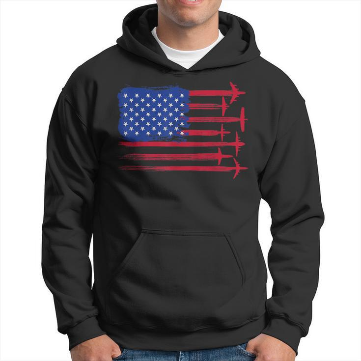 Aircraft American Flag Airplane Pilot 4Th Of July Aviation Hoodie