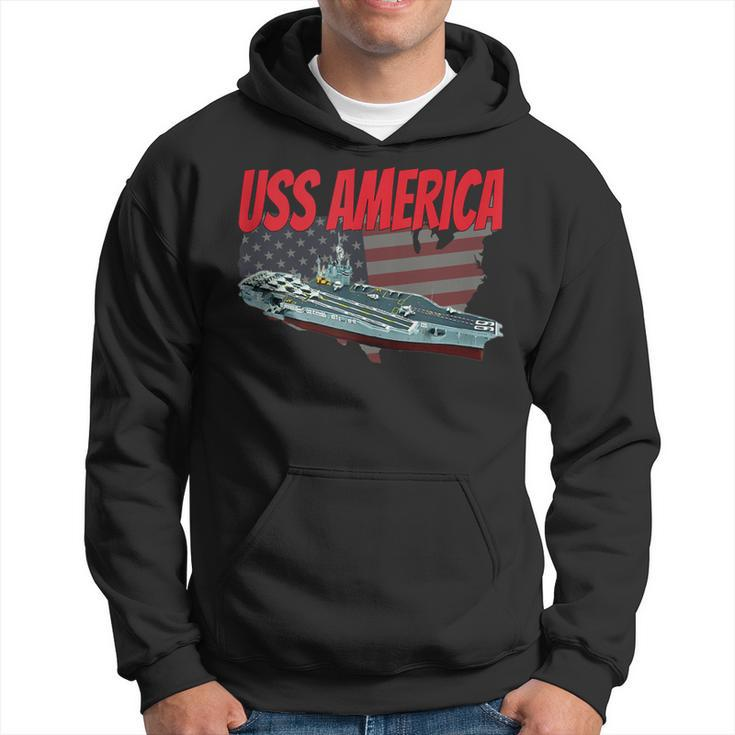 Aircraft Carrier Uss America Cv-66 For Grandpa Dad Son  Hoodie