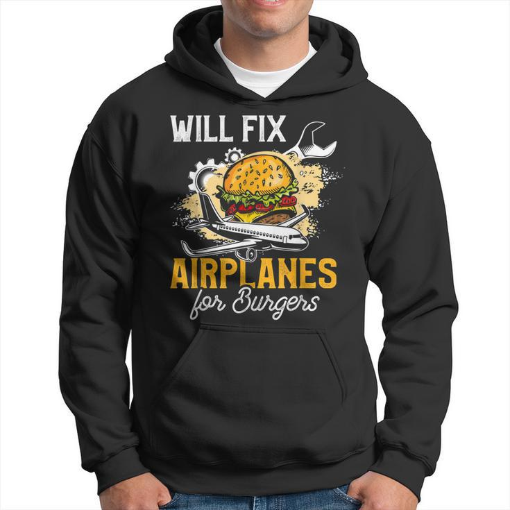 Aircraft Mechanic  Funny Fix Airplanes Burger Gift Hoodie