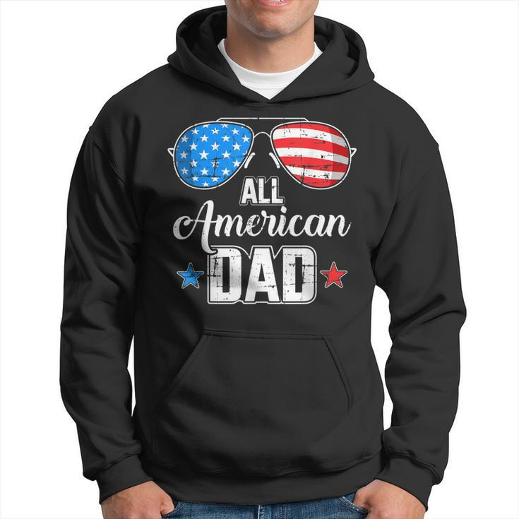 All American Dad Us Flag Sunglasses For Matching 4Th Of July Gift For Mens Hoodie