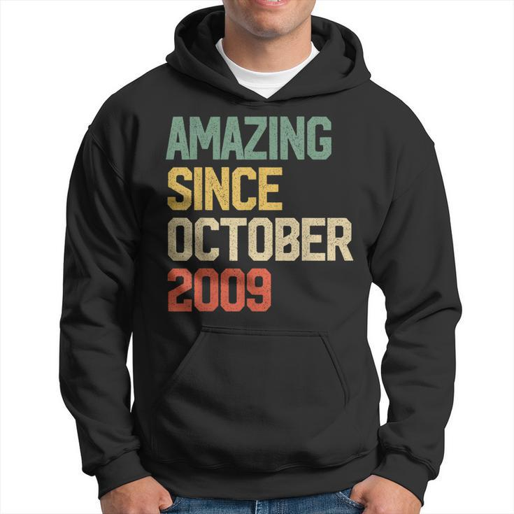 Amazing Since October 2009 Gift 10 Years Old 10Th Birthday  Hoodie