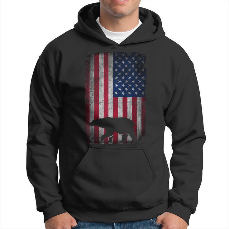 American Bear Hunter Patriotic  For Dad Fathers Day Gift For Mens Hoodie