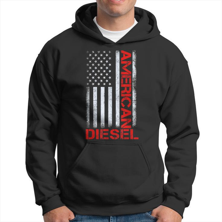 American Flag Diesel Powered Mechanic Vintage Truck Driver Hoodie