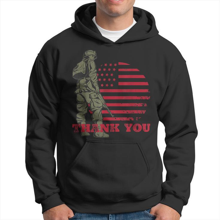 American Flag Thank You Veterans Proud Veteran  V4 Hoodie