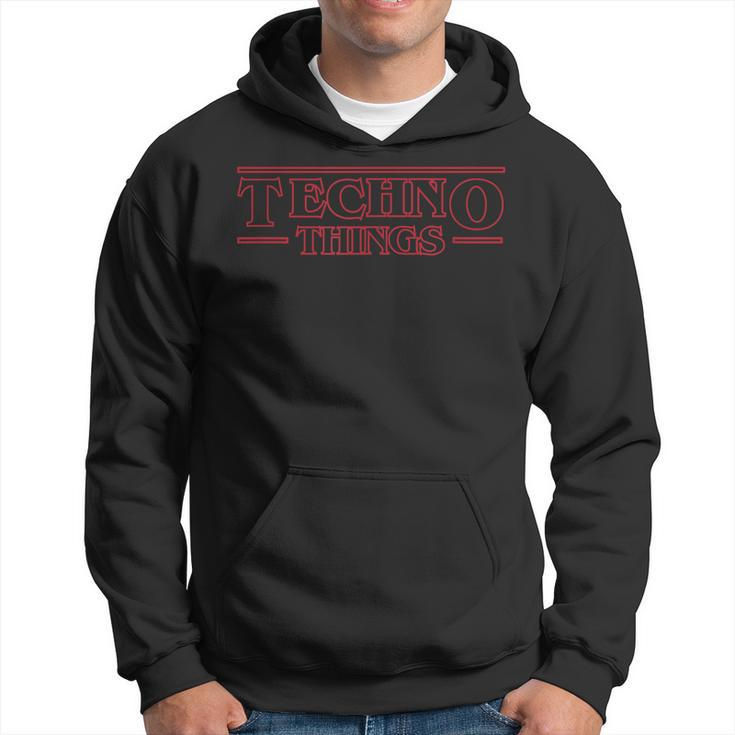 Anti Social Techno Club Techno Things Outlined Red  Hoodie