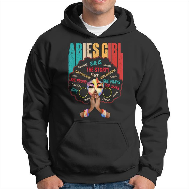 Aries Girl She Slays & Prays March April Birthday Queens  Hoodie