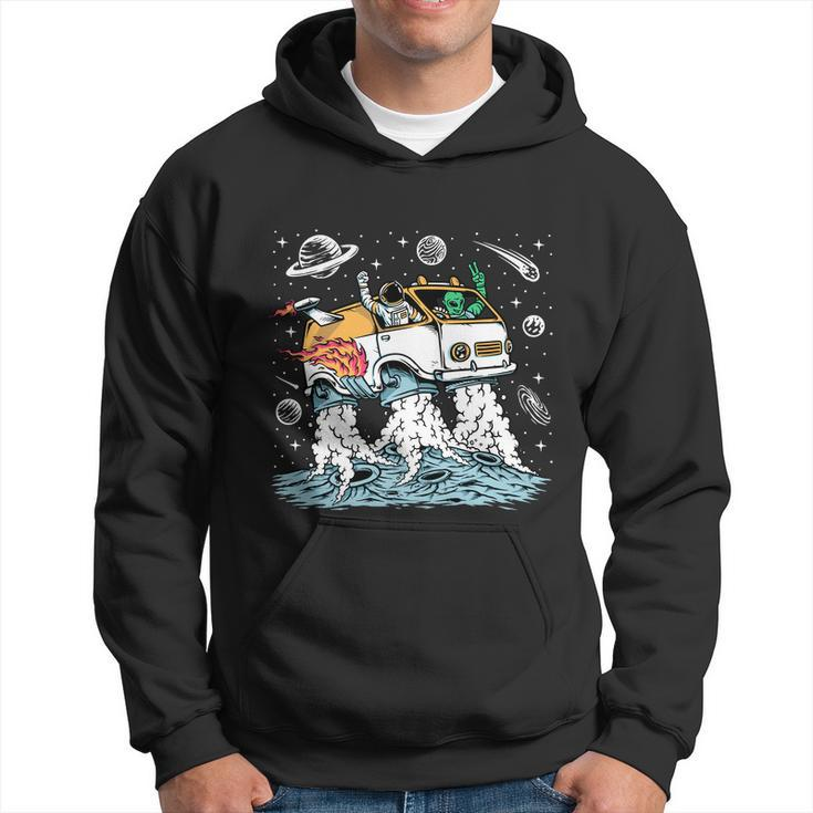 Astronaut And Alien Drive Space Car Hoodie