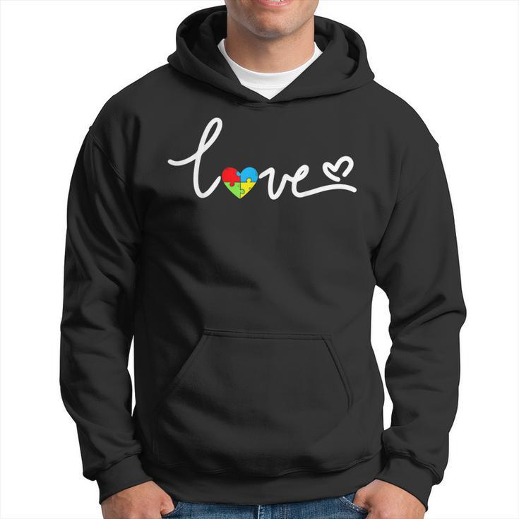 Autism Awareness Day Love Puzzle Pieces Heart  Hoodie